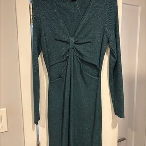Abercrombie & Fitch Shimmer Teal Long Sleeve Dress